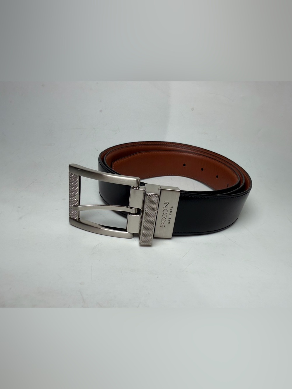 Boconi Mens Brown & Black Gen Leather Reversible Belt Size 40 /100 Made In USA